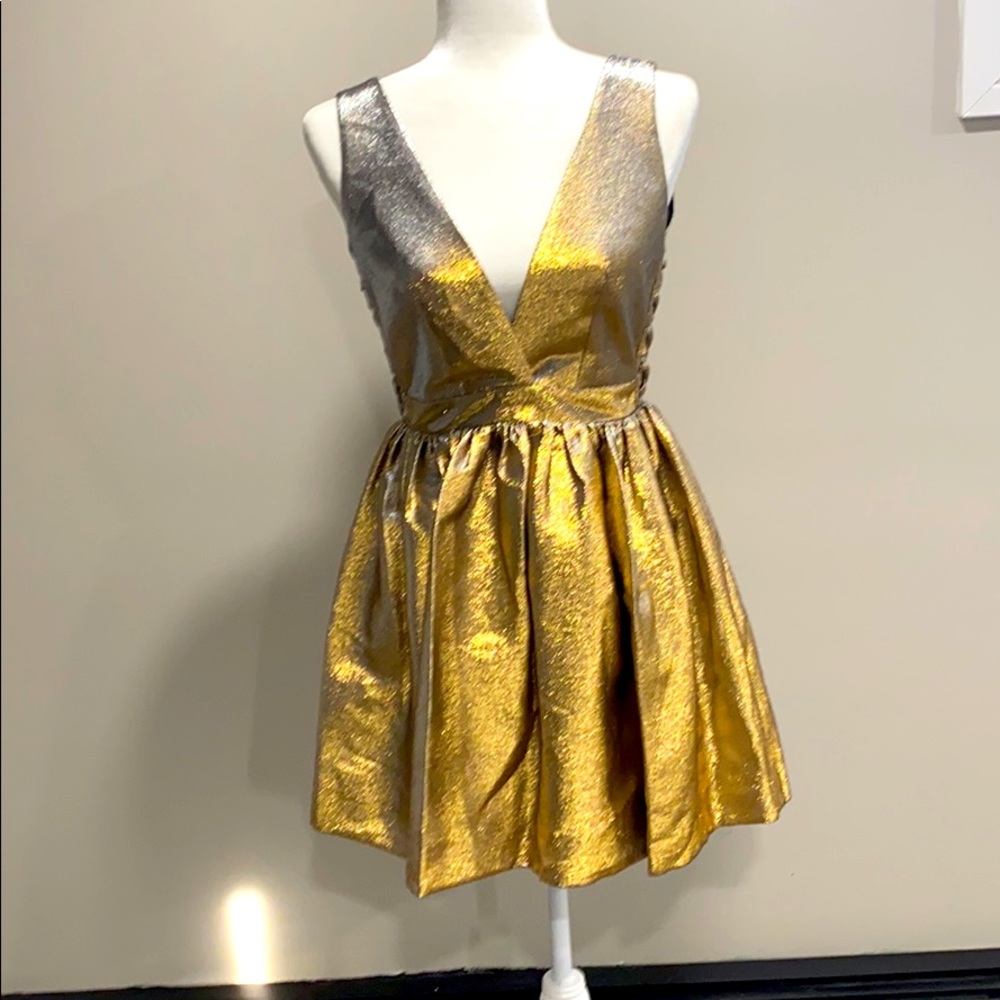 Sandro Metallic Gold/Silver Dress